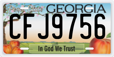GA license plate CFJ9756