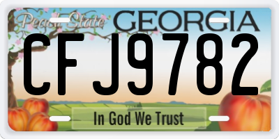 GA license plate CFJ9782
