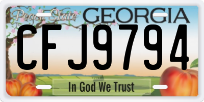 GA license plate CFJ9794