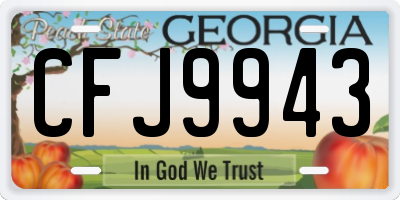 GA license plate CFJ9943