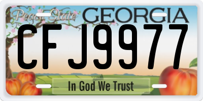 GA license plate CFJ9977