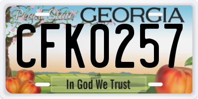 GA license plate CFK0257