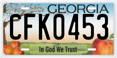 GA license plate CFK0453