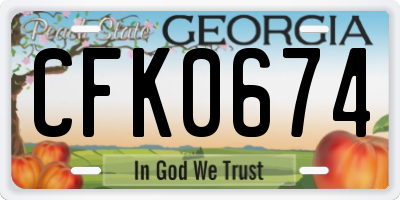 GA license plate CFK0674