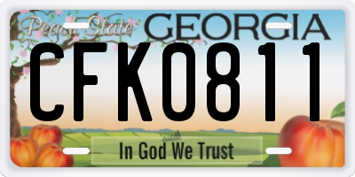 GA license plate CFK0811