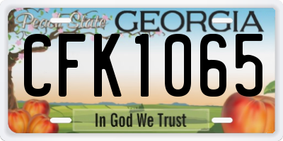 GA license plate CFK1065