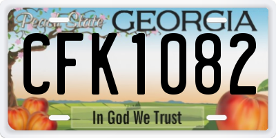 GA license plate CFK1082