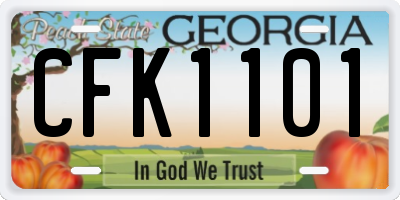 GA license plate CFK1101