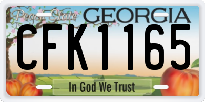 GA license plate CFK1165