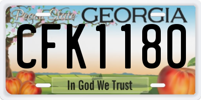 GA license plate CFK1180