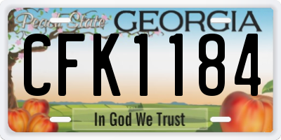 GA license plate CFK1184
