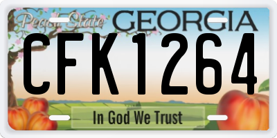 GA license plate CFK1264