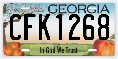 GA license plate CFK1268