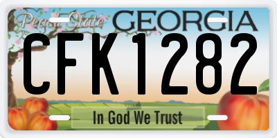 GA license plate CFK1282
