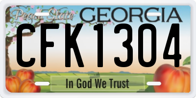 GA license plate CFK1304