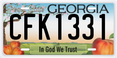 GA license plate CFK1331