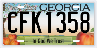 GA license plate CFK1358
