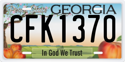 GA license plate CFK1370