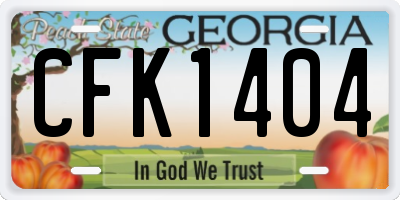 GA license plate CFK1404
