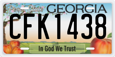 GA license plate CFK1438