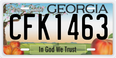 GA license plate CFK1463