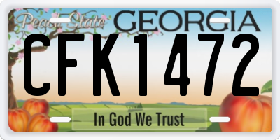 GA license plate CFK1472