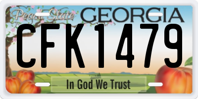 GA license plate CFK1479