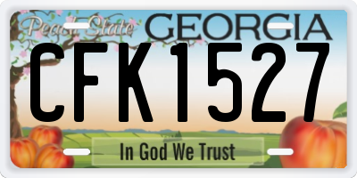 GA license plate CFK1527