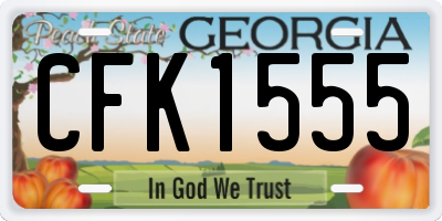 GA license plate CFK1555