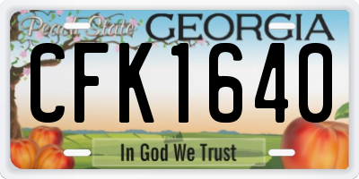 GA license plate CFK1640