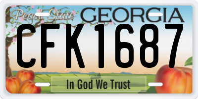 GA license plate CFK1687