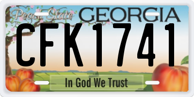 GA license plate CFK1741