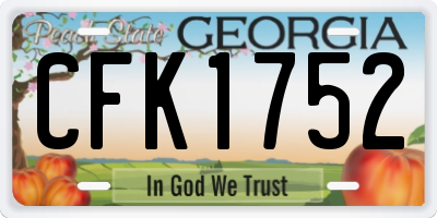 GA license plate CFK1752