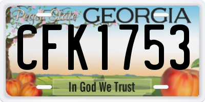 GA license plate CFK1753
