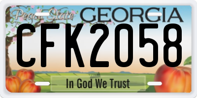 GA license plate CFK2058