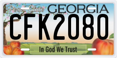 GA license plate CFK2080