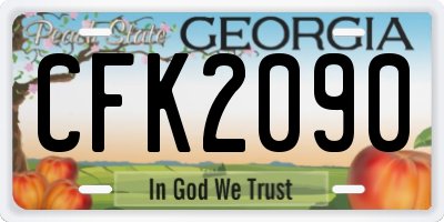 GA license plate CFK2090