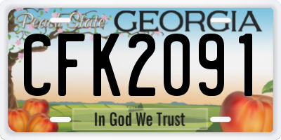 GA license plate CFK2091