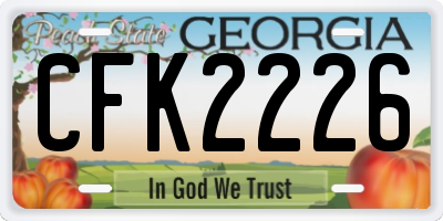 GA license plate CFK2226