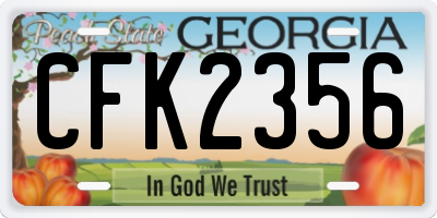 GA license plate CFK2356