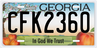 GA license plate CFK2360