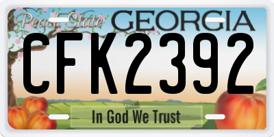GA license plate CFK2392