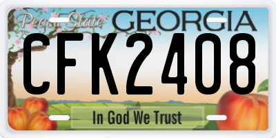 GA license plate CFK2408