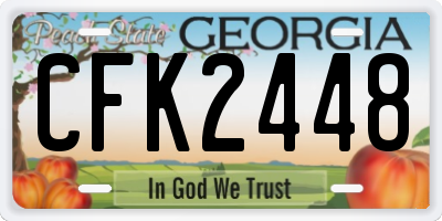 GA license plate CFK2448