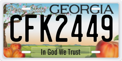 GA license plate CFK2449