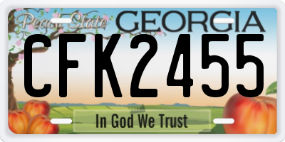 GA license plate CFK2455