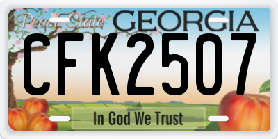 GA license plate CFK2507