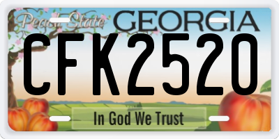 GA license plate CFK2520