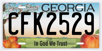 GA license plate CFK2529