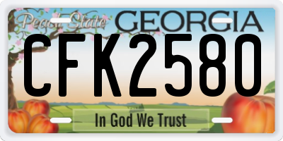 GA license plate CFK2580